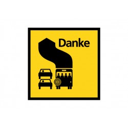Danke Kleber klein (auf Glas)