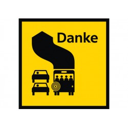 Danke Kleber klein (auf Glas)